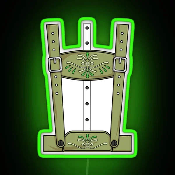 Lederhosen Costume Oktoberfest German Festival RGB Neon Sign