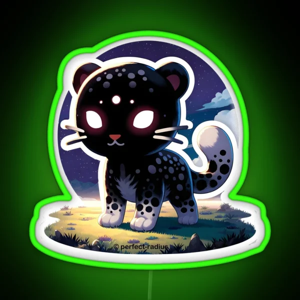 Legendary Animals Shadow Leopard RGB Neon Sign
