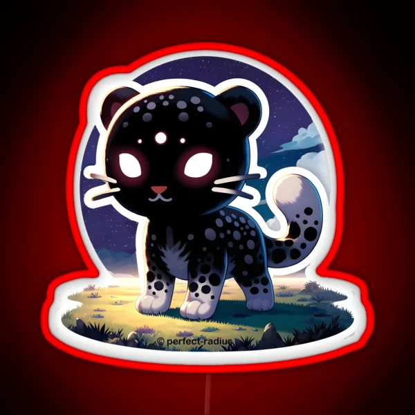 Legendary Animals Shadow Leopard RGB Neon Sign