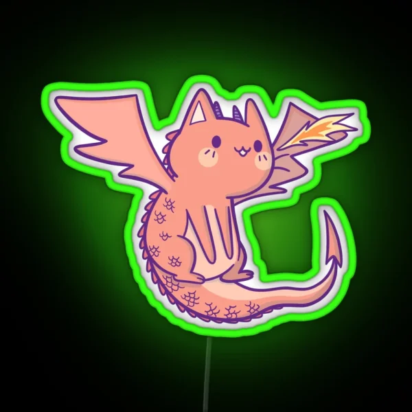 Legendary Cat Dragon RGB Neon Sign