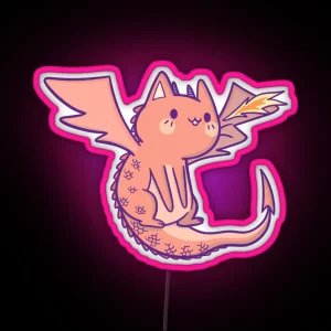Legendary Cat Dragon RGB Neon Sign
