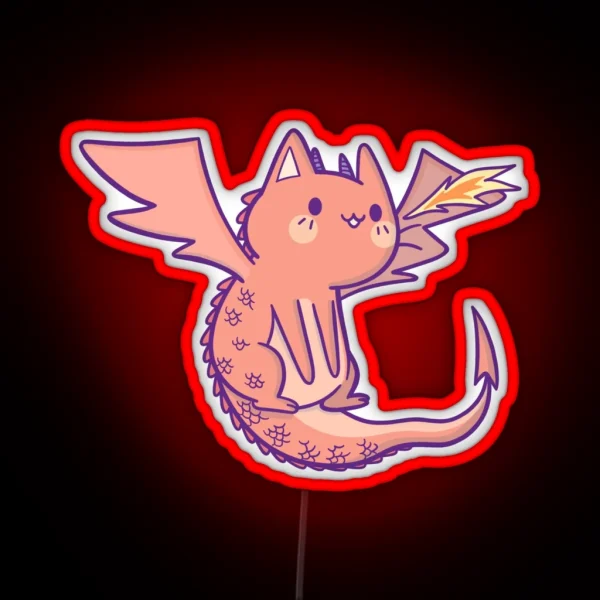 Legendary Cat Dragon RGB Neon Sign