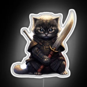 Legendary Samurai Cat RGB Neon Sign