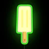 Vibrant citrusy lemon lollipop glow in retro RGB neon signage.