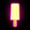 Colorful vibrant RGB LED neon sign in citrus lemon theme