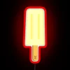 Vibrant lemon ice lolly neon decoration in full color effect.