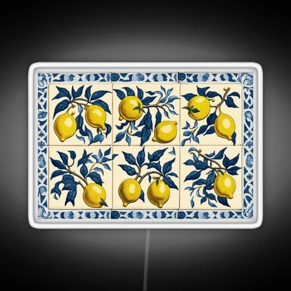 Lemon Tile Pattern RGB Neon Sign