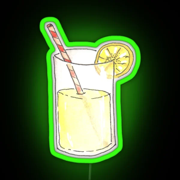 Lemonade Watercolor Illustration Led RGB Neon Sign