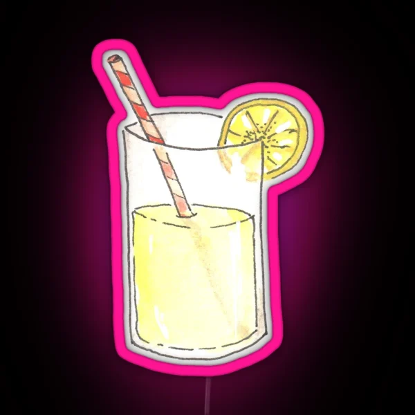 Lemonade Watercolor Illustration Led RGB Neon Sign