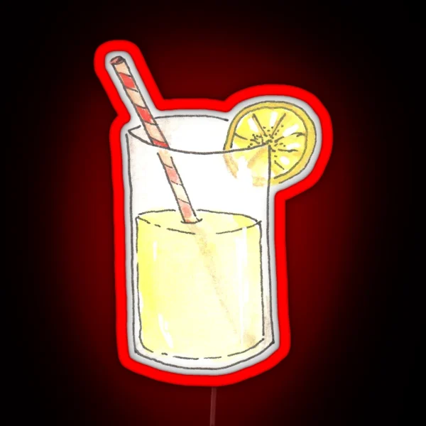 Lemonade Watercolor Illustration Led RGB Neon Sign