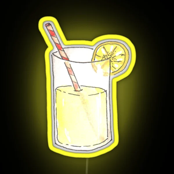 Lemonade Watercolor Illustration Led RGB Neon Sign