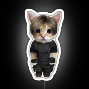 Leon Kennedy Kitty RGB Neon Sign