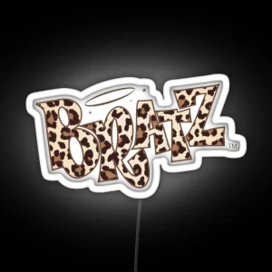 Leopard Print Bratz Logo Led RGB Neon Sign