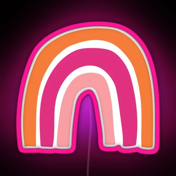 Lesbian Flag Rainbow RGB Neon Sign