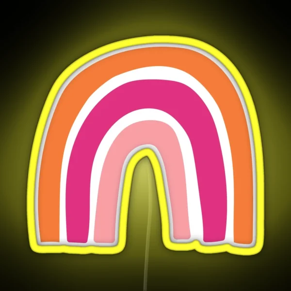 Lesbian Flag Rainbow RGB Neon Sign