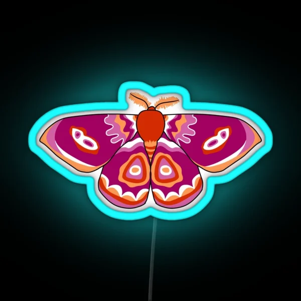Lesbian Pride Moth RGB Neon Sign