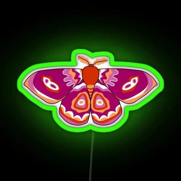 Lesbian Pride Moth RGB Neon Sign
