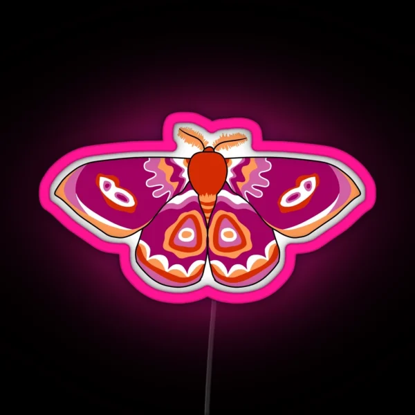 Lesbian Pride Moth RGB Neon Sign