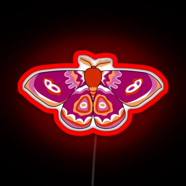 Lesbian Pride Moth RGB Neon Sign