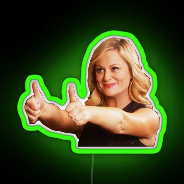 Leslie Knope Thumb S Up RGB Neon Sign