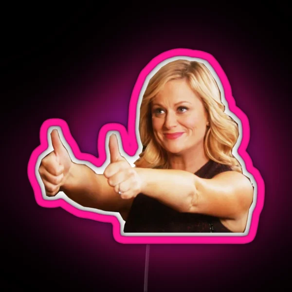 Leslie Knope Thumb S Up RGB Neon Sign