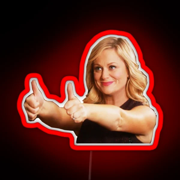 Leslie Knope Thumb S Up RGB Neon Sign