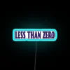 Modern neon sign with bold less than zero design