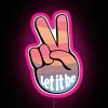 Vibrant Peace Sign in Bold RGB Neon Light Illumination Display