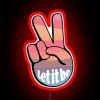 Promote positive vibes with colorful Let It Be Peace Sign Neon