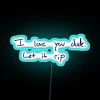Glowing neon 'Let It Rip The Bear' wall decor signage
