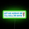 Fun Neon Sign Bumper Meme Decor for Gamer Room Humor
