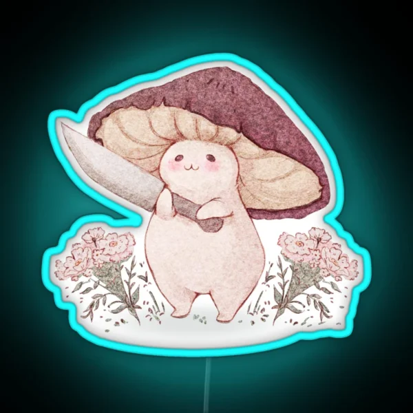 Let Me See What You Have Little Mushroom No Text RGB Neon Sign