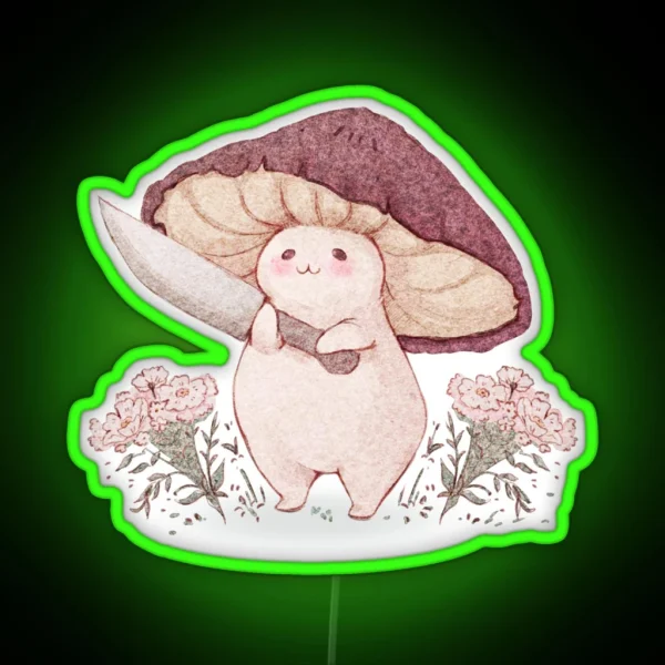 Let Me See What You Have Little Mushroom No Text RGB Neon Sign
