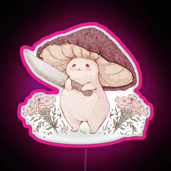 Let Me See What You Have Little Mushroom No Text RGB Neon Sign