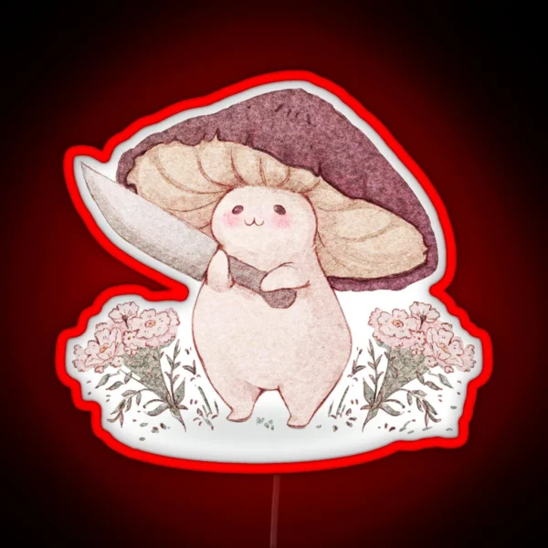 Let Me See What You Have Little Mushroom No Text RGB Neon Sign