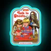 Whimsical RGB neon talk to ghosts conversation starter decor wall.