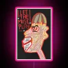 Vibrant RGB LED Neon Sign with Music Inspired Background Design
