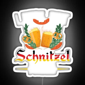 Lets Get Schnitzel Faced Funny Octoberfest German Flag RGB Neon Sign