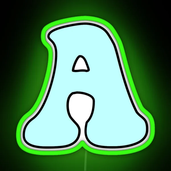 Letter A Light Blue RGB Neon Sign