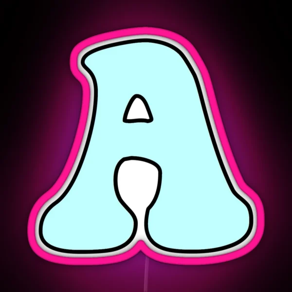 Letter A Light Blue RGB Neon Sign