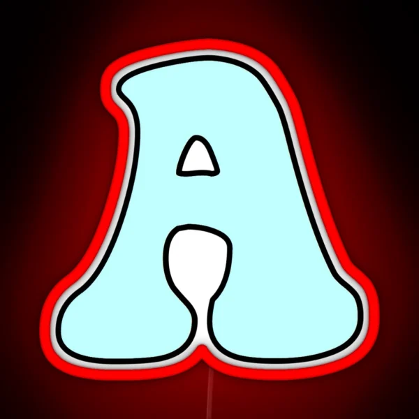 Letter A Light Blue RGB Neon Sign