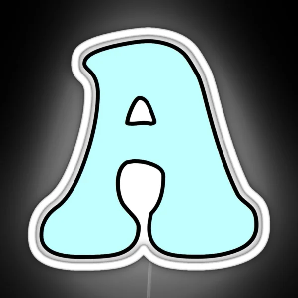 Letter A Light Blue RGB Neon Sign