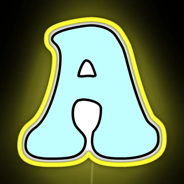 Letter A Light Blue RGB Neon Sign