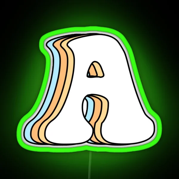 Letter A RGB Neon Sign