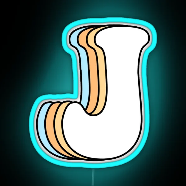 Letter J RGB Neon Sign