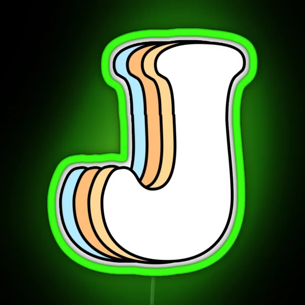 Letter J RGB Neon Sign