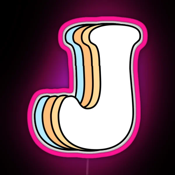 Letter J RGB Neon Sign