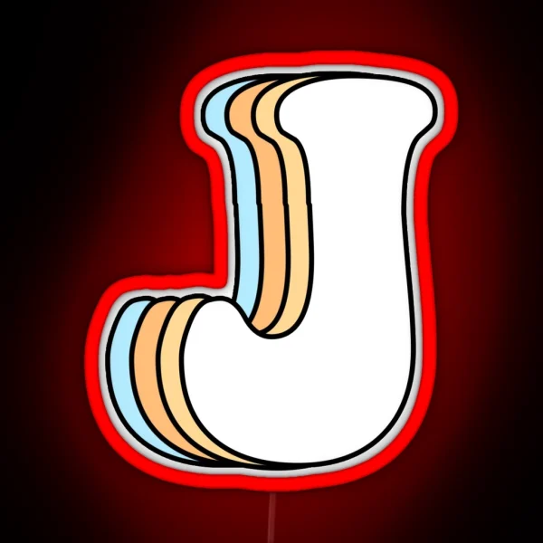 Letter J RGB Neon Sign