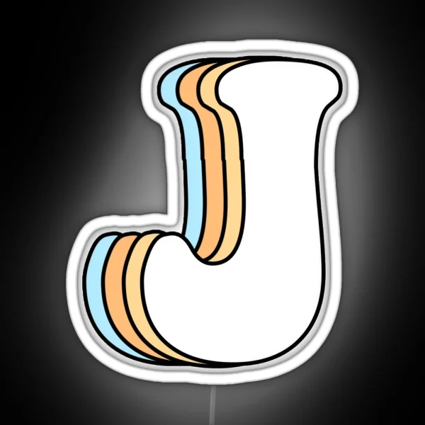 Letter J RGB Neon Sign