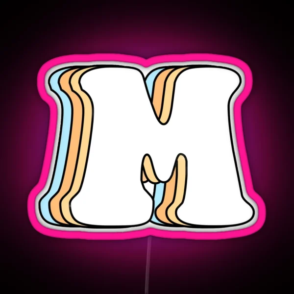 Letter M RGB Neon Sign